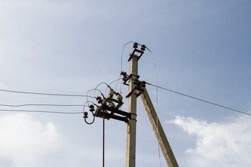 electric pole with wires