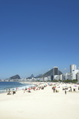 Copacabana Beach Rio de Janeiro Brazil Skyline Scenic View