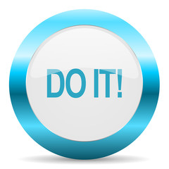 do it blue glossy icon