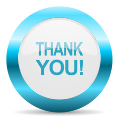 thank you blue glossy icon