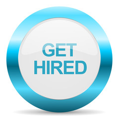 get hired blue glossy icon