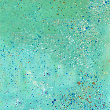 TURQUOISE SPLATTERED PAINTED BACKGROUND