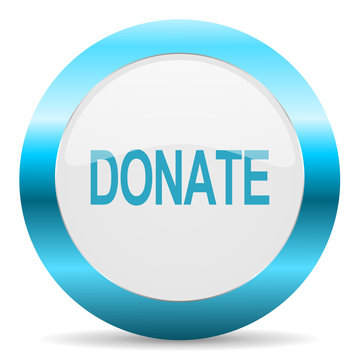 donate blue glossy icon