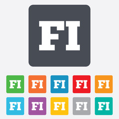 Obraz premium Finnish language sign icon. FI translation.