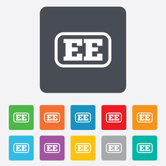 Estonian language sign icon. EE translation.