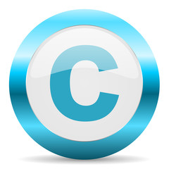 copyright blue glossy icon