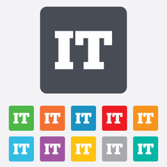 Italian language sign icon. IT Italy translation