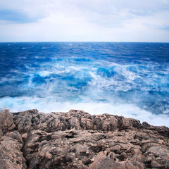 Blurry waves dramatic seascape