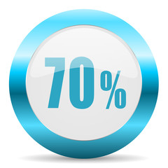70 percent blue glossy icon