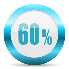 60 percent blue glossy icon