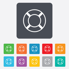 Lifebuoy sign icon. Life salvation symbol.