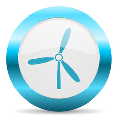 windmill blue glossy icon