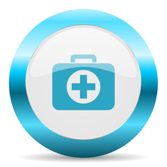 Obraz premium first aid blue glossy icon