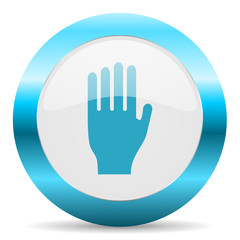 stop blue glossy icon