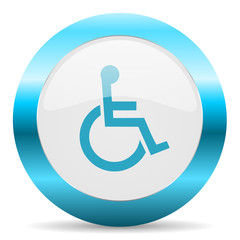 wheelchair blue glossy icon