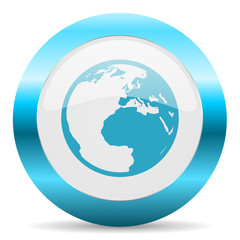 earth blue glossy icon