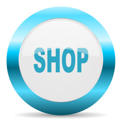 shop blue glossy icon