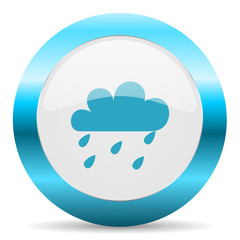 rain blue glossy icon