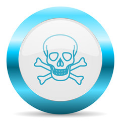 skull blue glossy icon