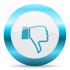 dislike blue glossy icon