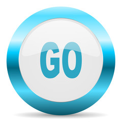 go blue glossy icon