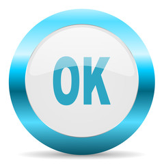 ok blue glossy icon