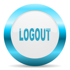 logout blue glossy icon
