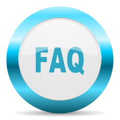 faq blue glossy icon