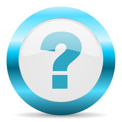 question mark blue glossy icon