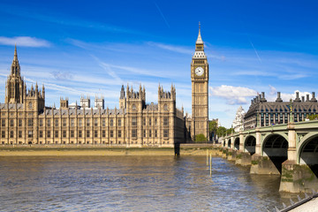 Fototapeta na wymiar Big Ben i Houses of Parliament, London UK