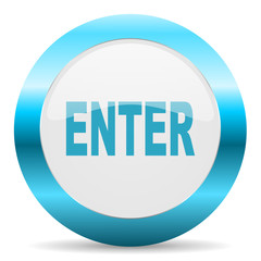 enter blue glossy icon