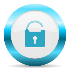 padlock blue glossy icon