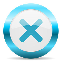 Obraz premium cancel blue glossy icon