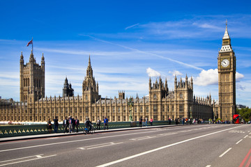 Naklejka premium Big Ben and Houses of Parliament, London UK