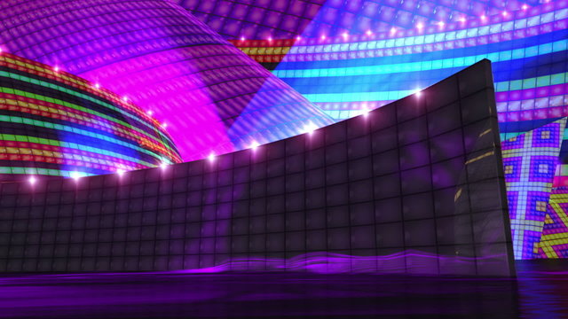 Disco virtual set stage color