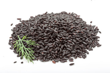 Black rice heap