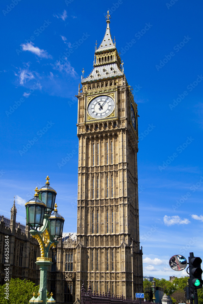 Poster big ben and houses of parliament, london uk