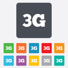 3G sign. Mobile telecommunications technology.