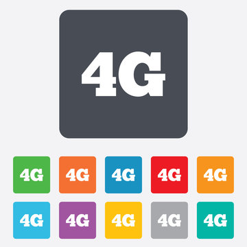 4G sign. Mobile telecommunications technology.