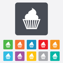 Muffin sign icon. Cupcake symbol.