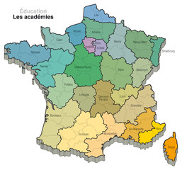 France - Subdivisions du territoire - Académies