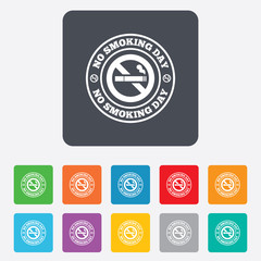 No smoking day sign icon. Quit smoking day.