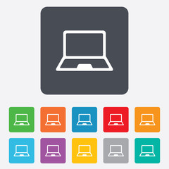 Laptop sign icon. Notebook pc symbol.