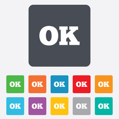 Ok sign icon. Positive check symbol.