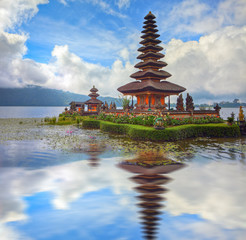 famous temple at beratan lake, Bali