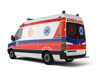 Карета скорой помощи на белом фоне