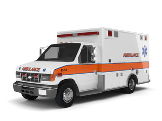 Карета скорой помощи га белом фоне