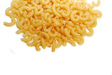 Dried Elbow Pasta Macaroni with Copy Space