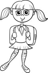 primary school girl coloring book
