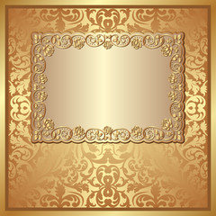 golden background with floral ornaments